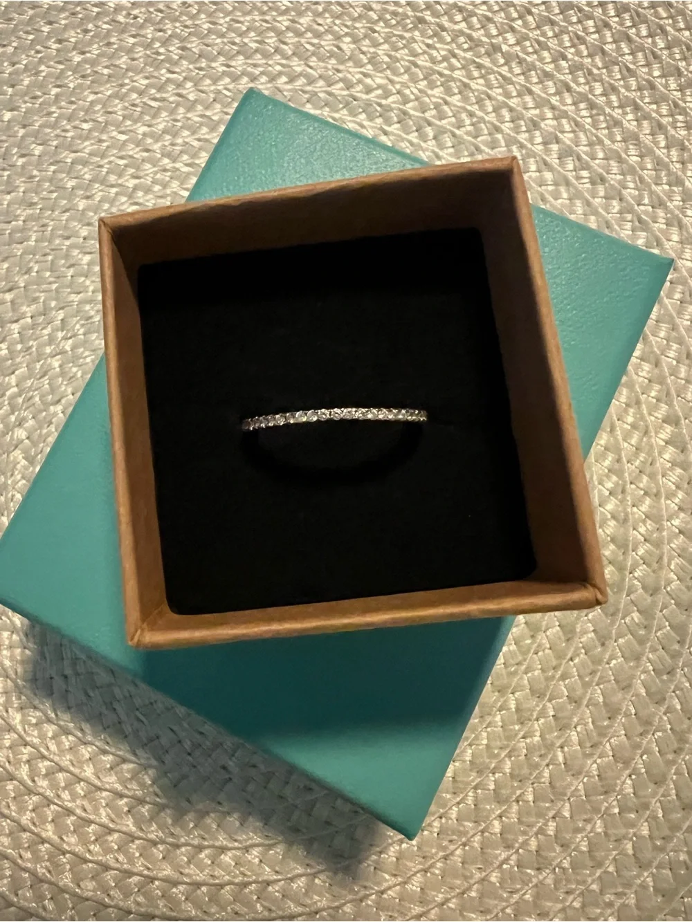 Silver Pavé Stackable CZ Eternity Band - Silver